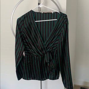 Zara striped silky shirt